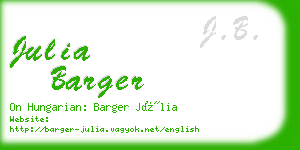 julia barger business card